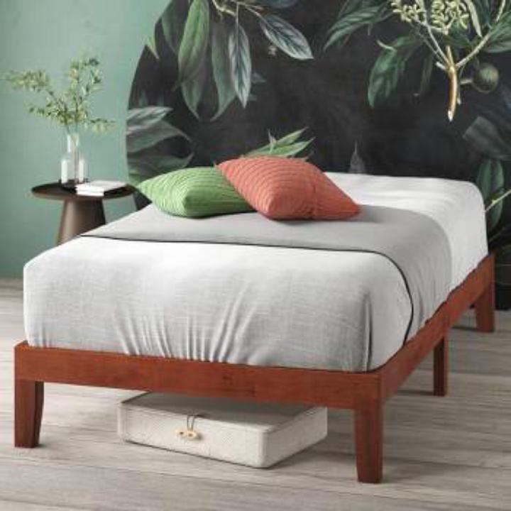 Zinus Wen 12" Deluxe Bamboo Platform Bed, Cherry, Queen